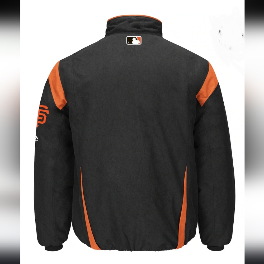 Mens Majestic San Francisco Black Giants On Therma Base Jacket - Picture 3 of 10